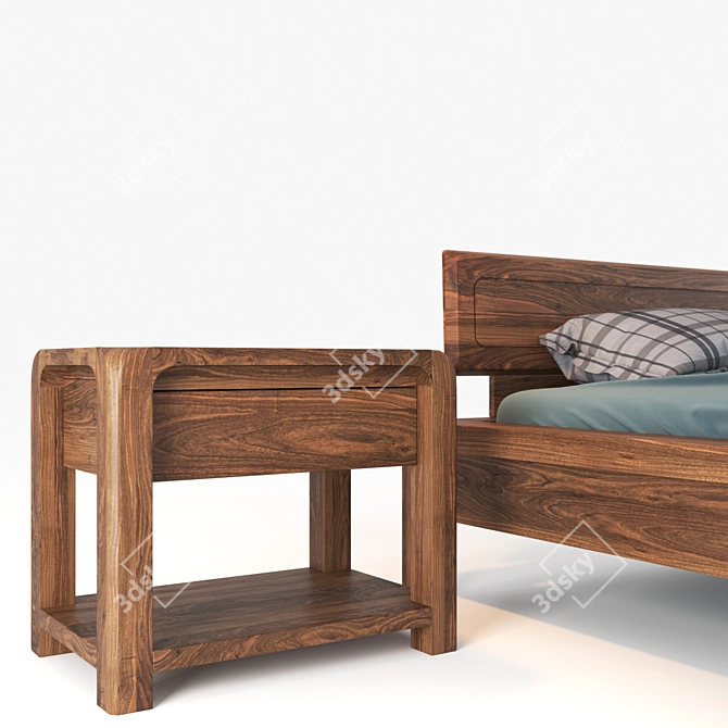 Modern and Chic: Bueno Bed Set 3D model image 7