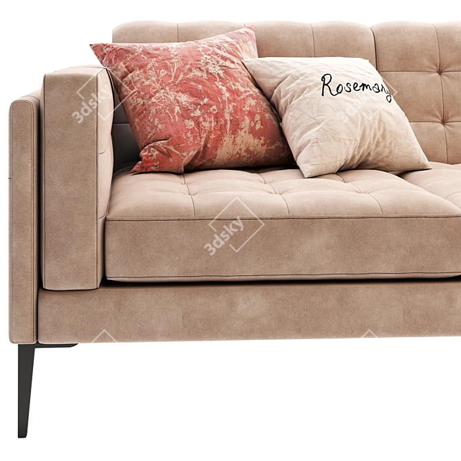 Modern Fabric Sectional Sofa 3D model image 3