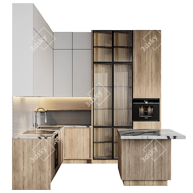 Versatile Kitchen Modern39: Resizable for Every Project! 3D model image 1