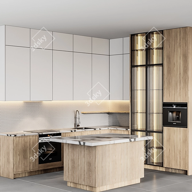 Versatile Kitchen Modern39: Resizable for Every Project! 3D model image 2