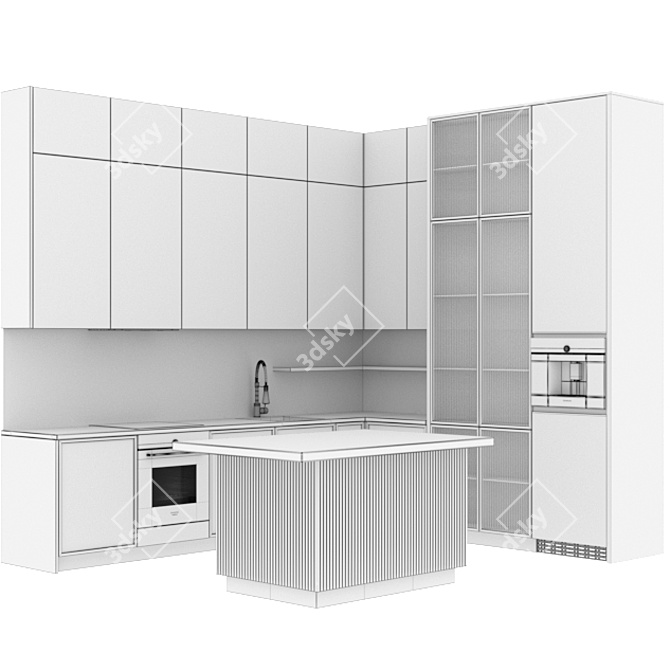 Versatile Kitchen Modern39: Resizable for Every Project! 3D model image 6