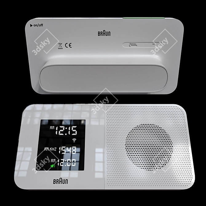 Sleek Braun Digital Alarm Clock 3D model image 1