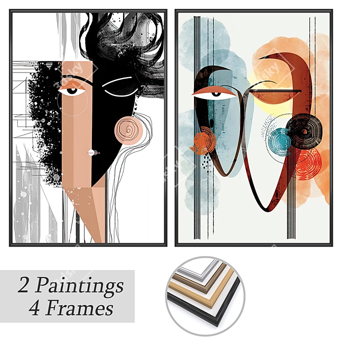 Multiframe Wall Art Set 3D model image 1