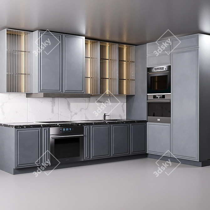 Classic Redner Kitchen Design 3D model image 1