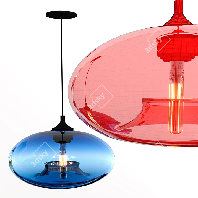 Nordic Glass Pendant Light 3D model image 2