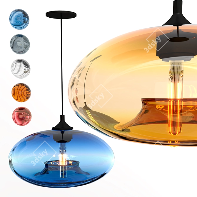 Nordic Glass Pendant Light 3D model image 3