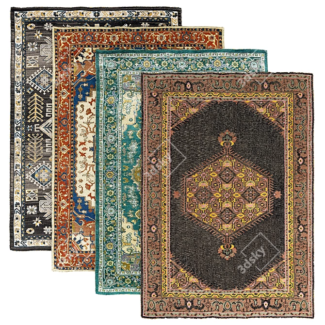 Elegant Vintage Rug 3D model image 1