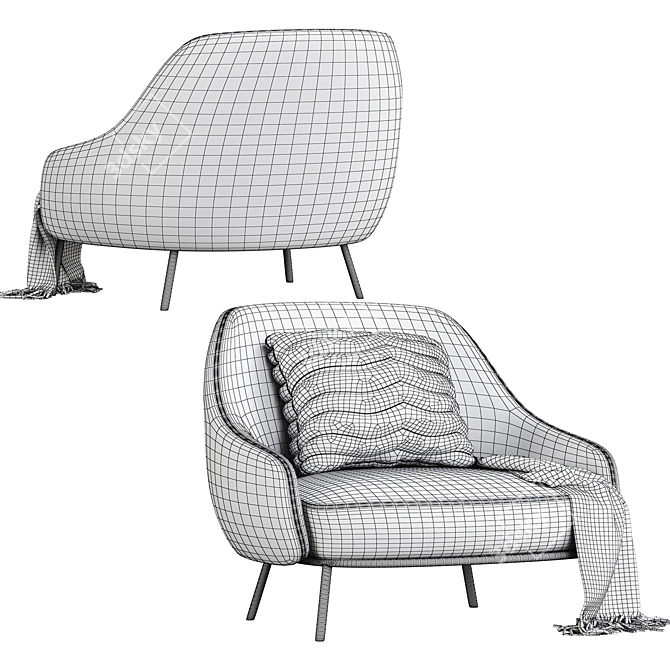 Modern Shift Armchair: Sleek Design, Maximum Comfort 3D model image 7