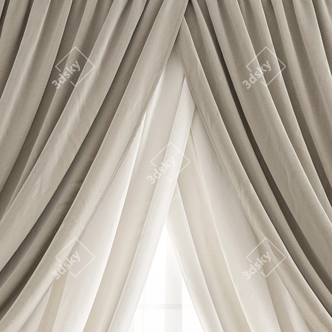 Modern Polygonal Curtain 3D model image 3