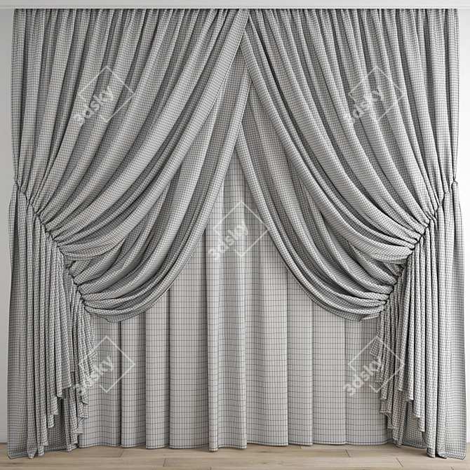 Modern Polygonal Curtain 3D model image 4