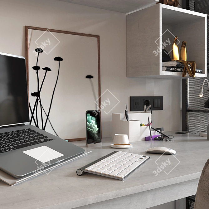 Modern Office Furniture Set 3D model image 2