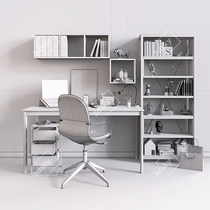 Modern Office Furniture Set 3D model image 3