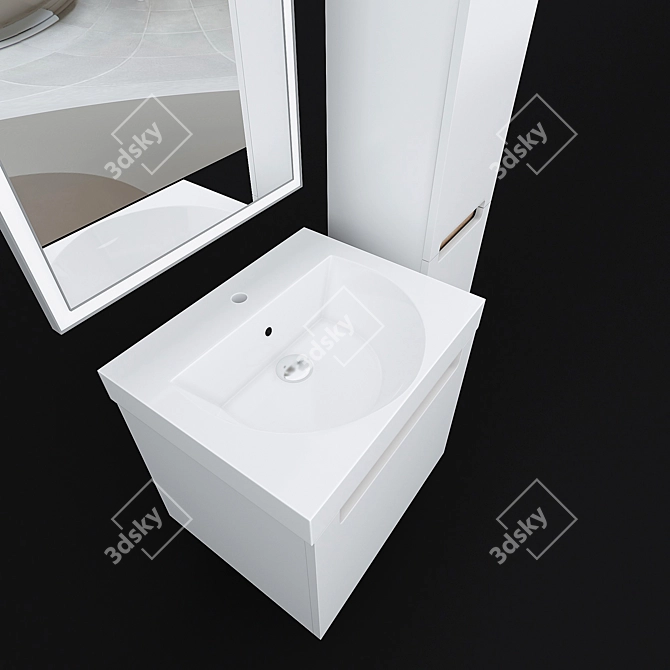 BUONGIORNO 60 Wall Mounted Cabinet with Sink 3D model image 3