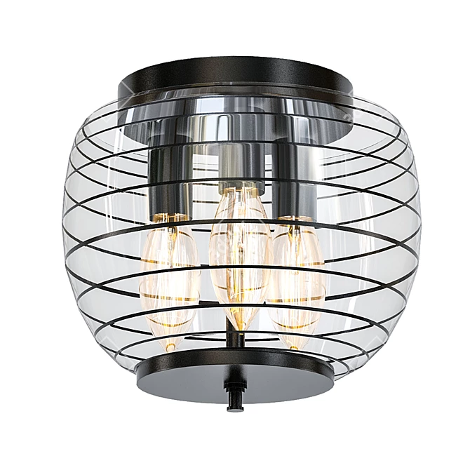 Elegant Swirl Ceiling Light 3D model image 1