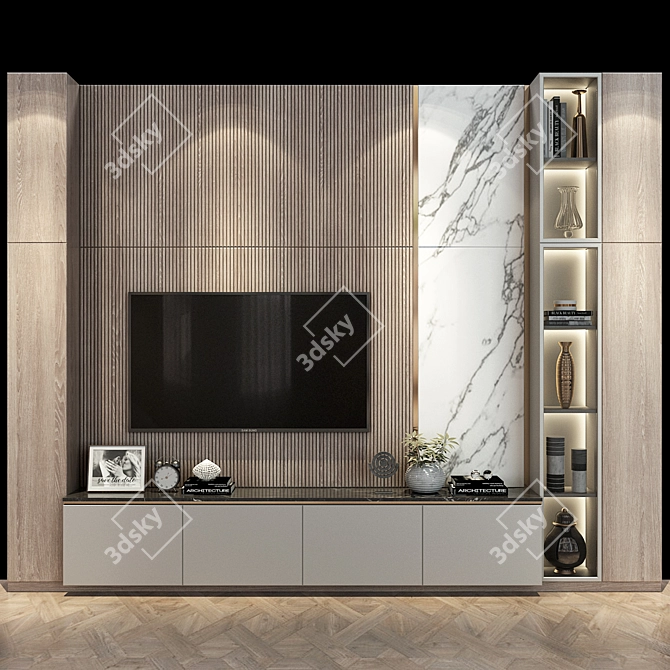 Sleek TV Wall Set 271 3D model image 1