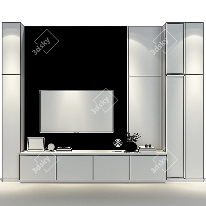 Sleek TV Wall Set 271 3D model image 2