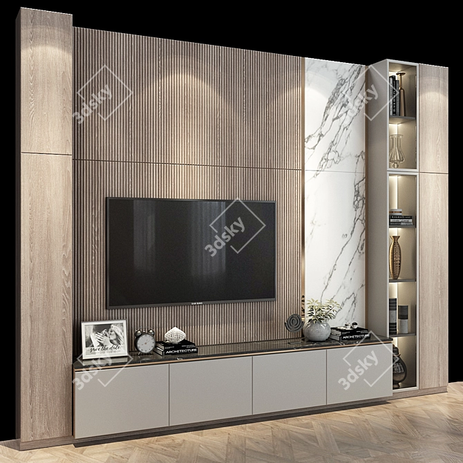 Sleek TV Wall Set 271 3D model image 3