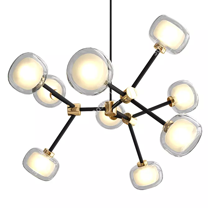 Nabila 9-Light Black Chandelier 3D model image 1