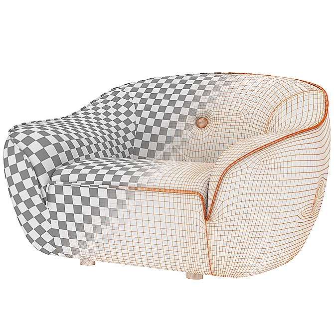 Sleek and Comfy Egoitaliano Armchair 3D model image 3