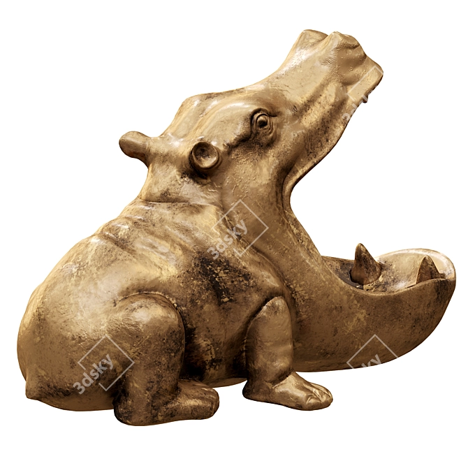 2013 Hippo Miniature Figurine 3D model image 2