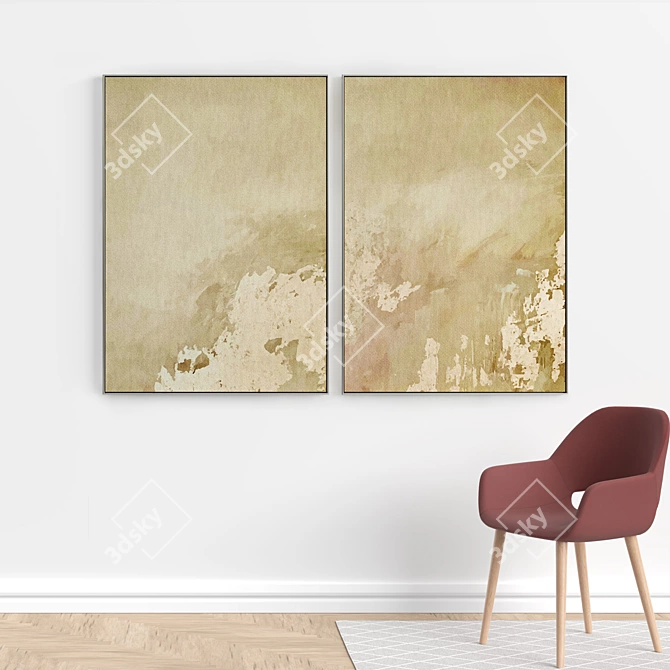 Elegant Frame Collection: Set of 2 Paintings - 100x70cm 3D model image 5