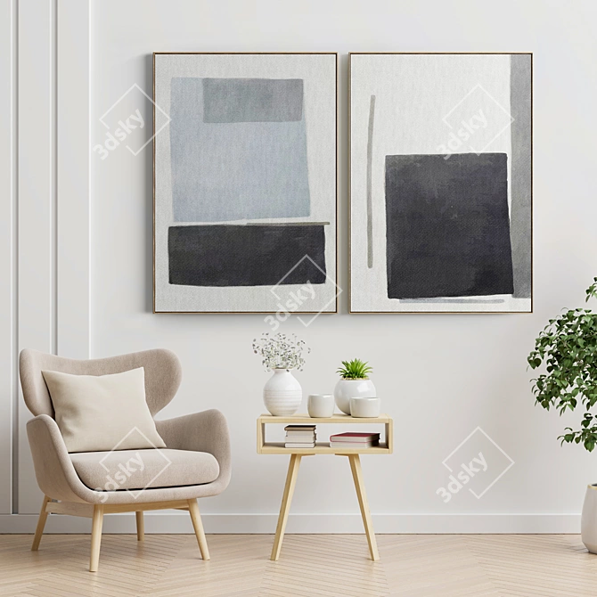 Contemporary Frame Set for Interior 3D model image 2