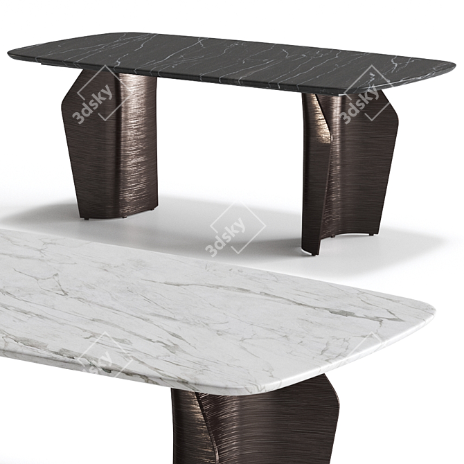 Elegant FLAME Marble Dining Table 3D model image 1