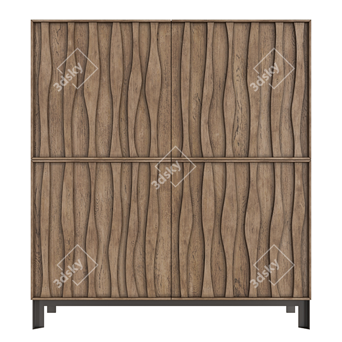 Italian Walnut Bar-Chest: Porada Masai 3D model image 2