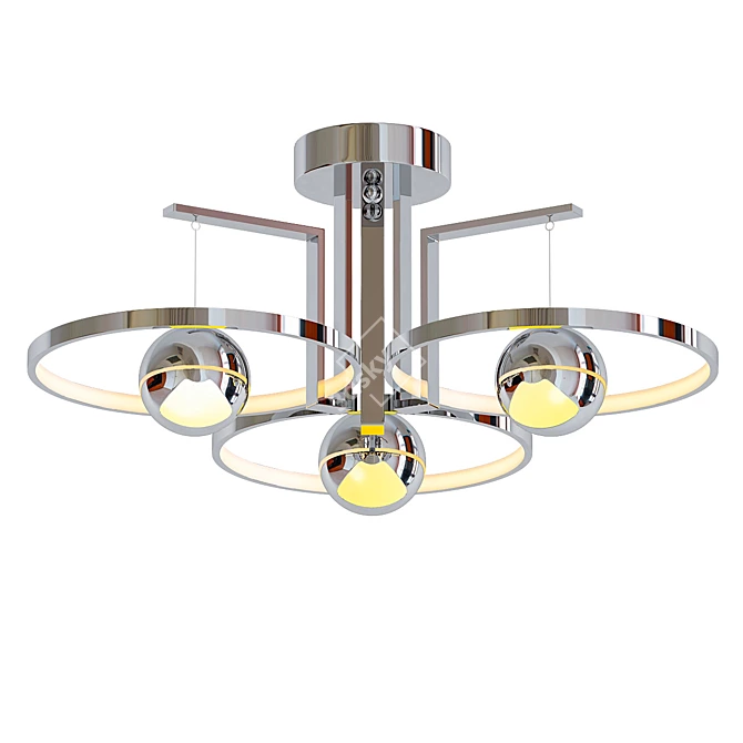 Sleek LED Ceiling Chandelier 3D model image 1