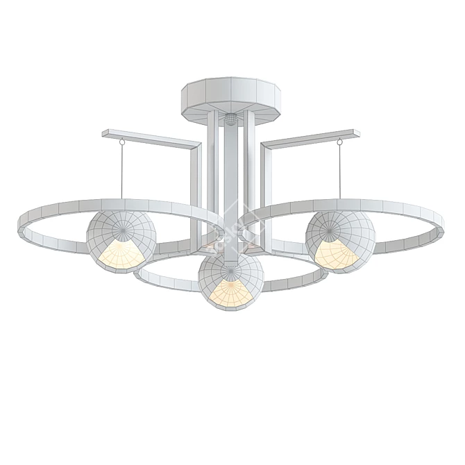 Sleek LED Ceiling Chandelier 3D model image 2