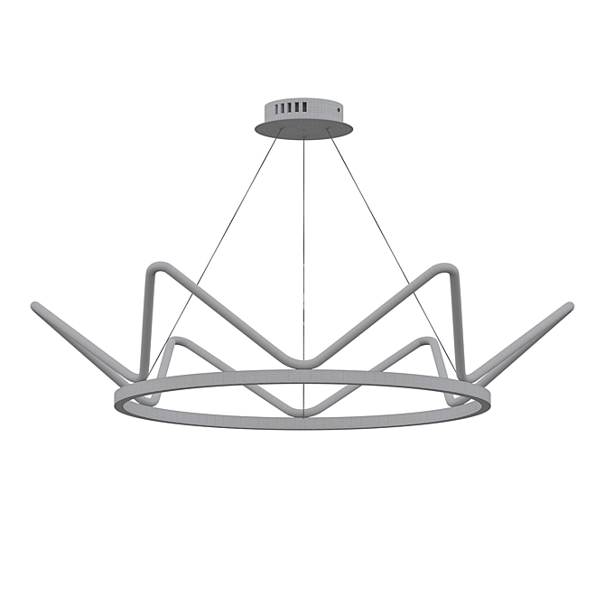 Nordic Crown LED Chandelier 3D model image 2