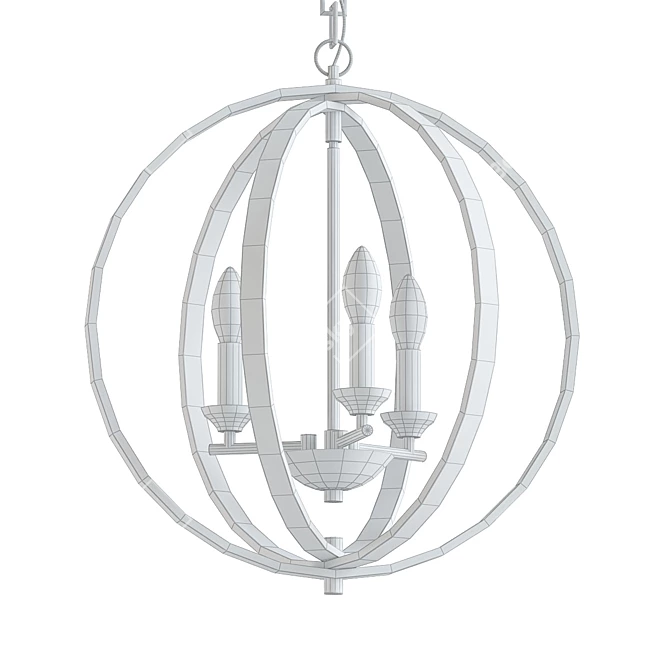 Elegant Globe Chandelier 3D model image 2
