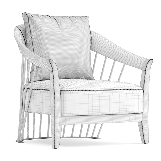 Sophisticated Longhi Dorothy Armchair 3D model image 6