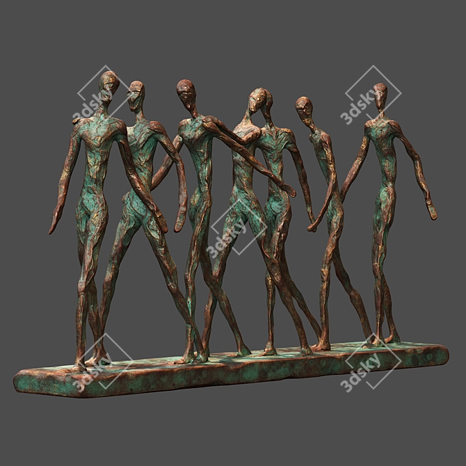 Abstract Camaraderie Showpiece Ornament 3D model image 3