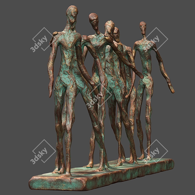 Abstract Camaraderie Showpiece Ornament 3D model image 4