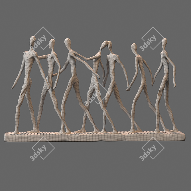 Abstract Camaraderie Showpiece Ornament 3D model image 6