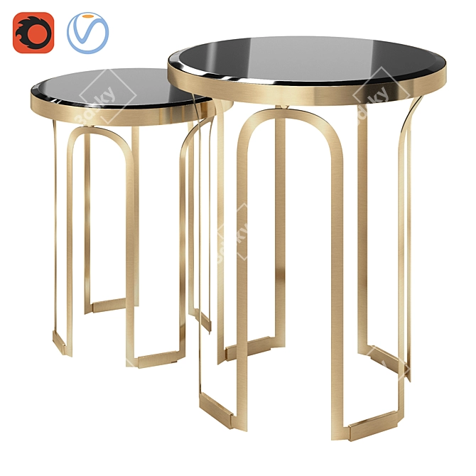 Elegant Castle Tower Side Table 3D model image 1