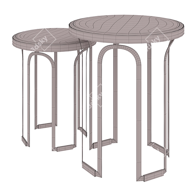 Elegant Castle Tower Side Table 3D model image 4