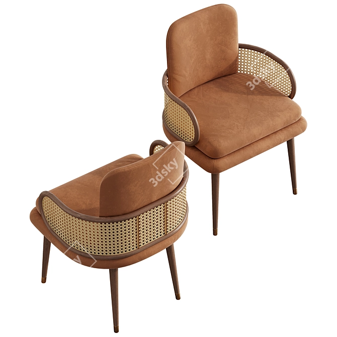 Elegant Blakey Dining Chair 3D model image 2