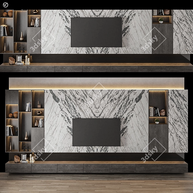 Sleek TV Wall Unit: Modern Design 3D model image 1