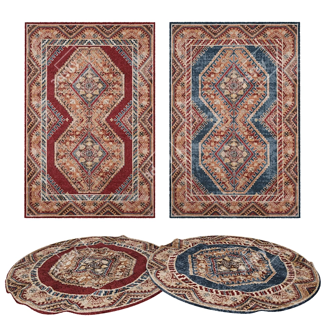 Versatile Rug Set: 8 Designs & 3 Render Options 3D model image 1