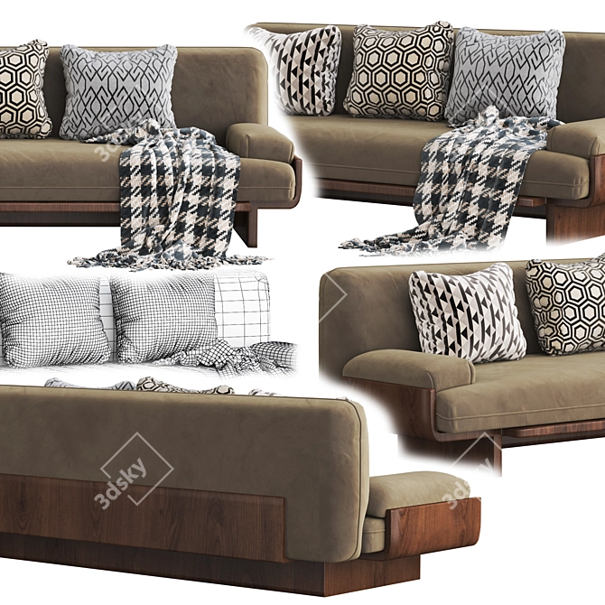 Luxurious Baxter Bardot Sofa: Unparalleled Elegance in 3D 3D model image 2