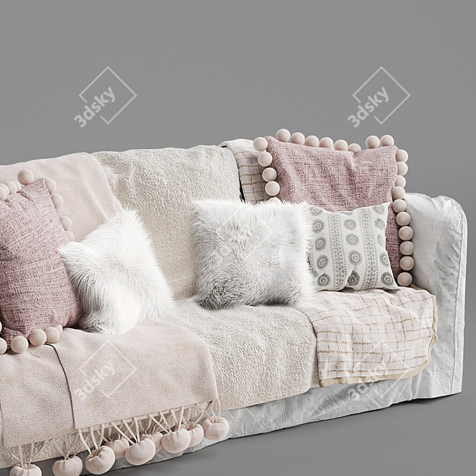 Vittoria Slip Cover Sofa: Elegant and Versatile! 3D model image 2