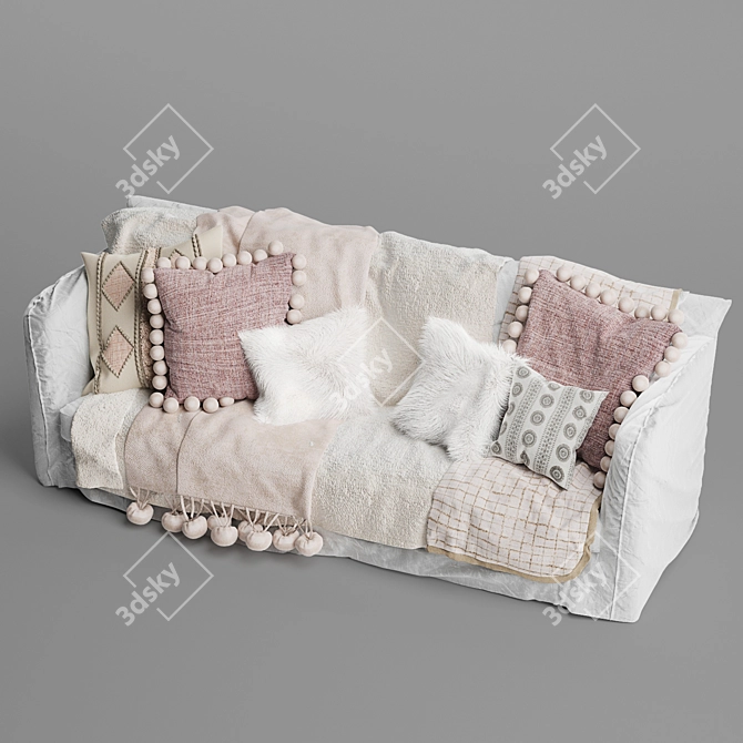 Vittoria Slip Cover Sofa: Elegant and Versatile! 3D model image 3