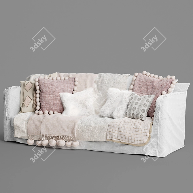 Vittoria Slip Cover Sofa: Elegant and Versatile! 3D model image 5