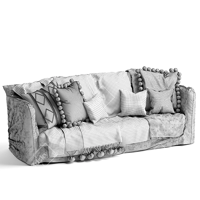 Vittoria Slip Cover Sofa: Elegant and Versatile! 3D model image 7