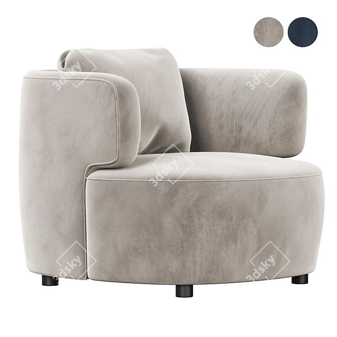 Sleek Modern Elain Armchair 3D model image 1