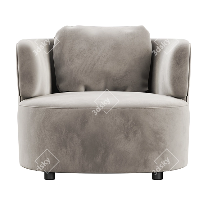 Sleek Modern Elain Armchair 3D model image 2