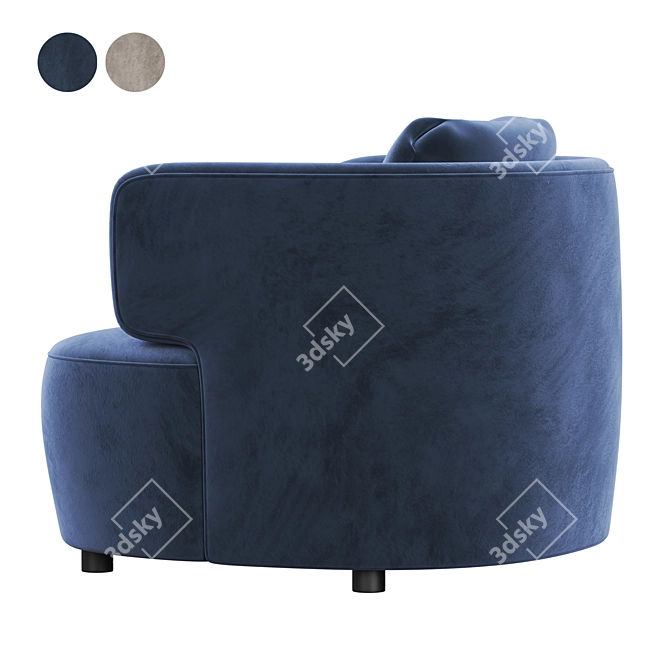 Sleek Modern Elain Armchair 3D model image 5