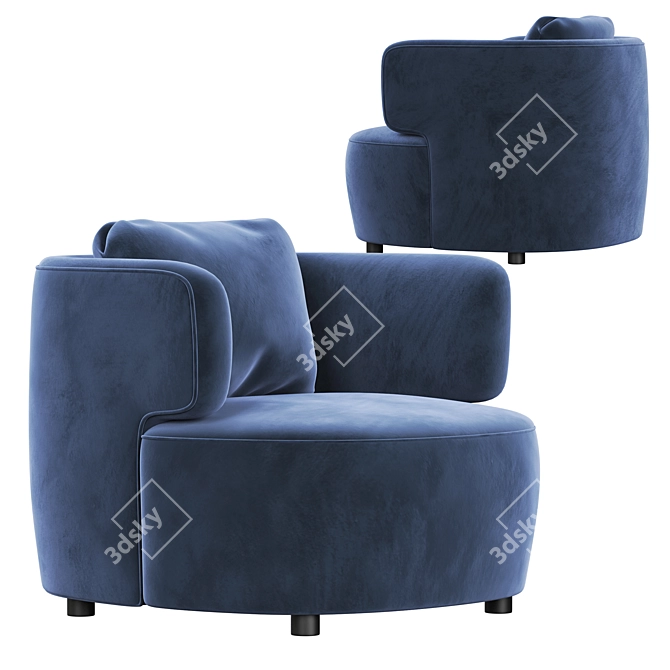 Sleek Modern Elain Armchair 3D model image 6